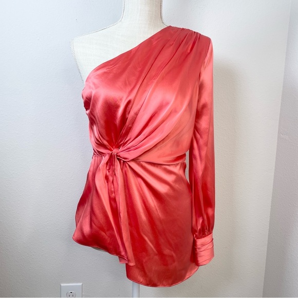 Cinq A Sept Stace One Shoulder Silk Blouse - Picture 12 of 12